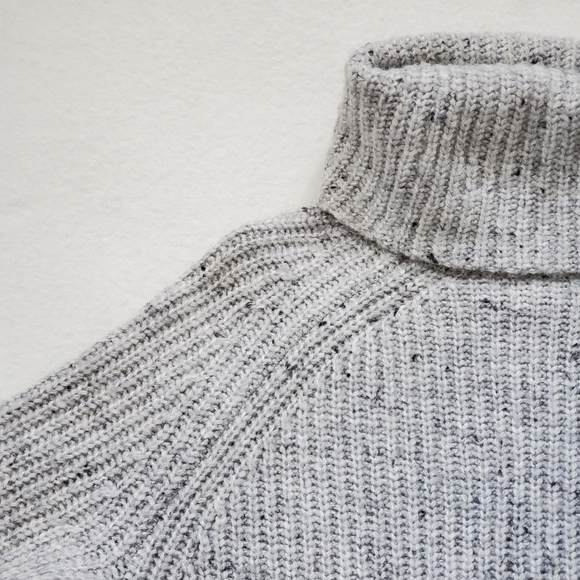 Madewell Donegal Mercer Wool Blend Turtleneck Sweater Grey Cozy Knit XS - Picture 7 of 10